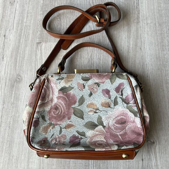 Patricia Nash Gracchi Crackled Rose Garden Satchel - Picture 2 of 7
